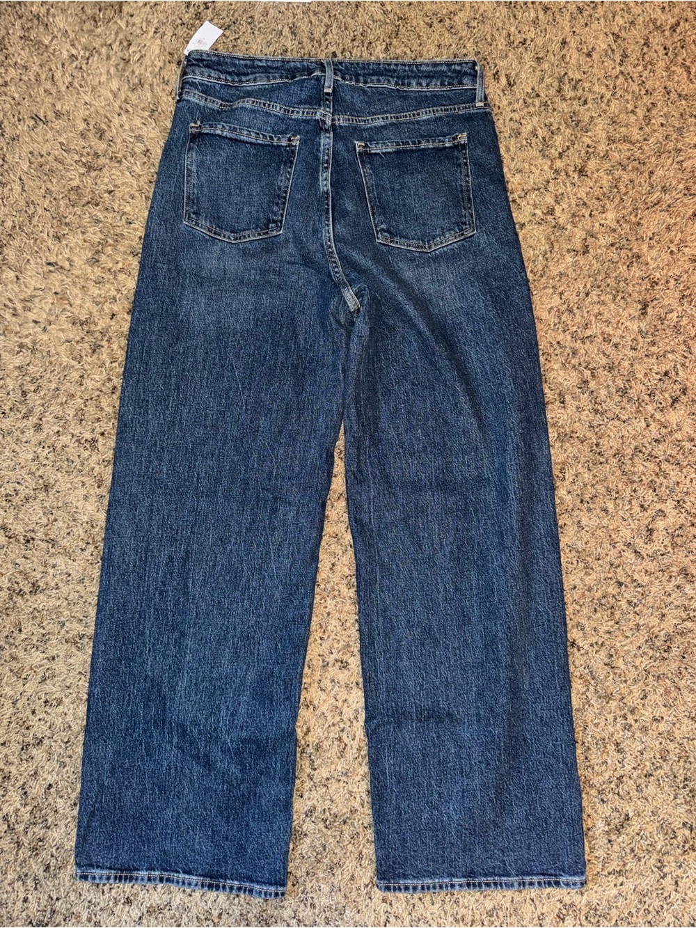 Old Navy womens Dark Blue Relaxed Straight Jeans - Picture 2 of 4